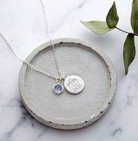 Tap to view Foot Print Birthstone Necklace - Personalised