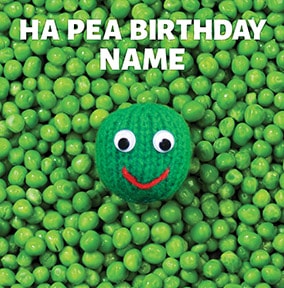 Ha Pea Birthday Card - Knit  Purl