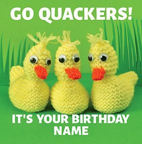Go Quackers Birthday Card - Knit & Purl