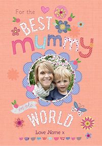 Fabrics - Best Mummy Photo Birthday Card