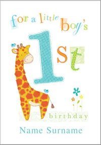 Tap to view Abacus - One Year Old Birthday Card Little Boy's 1st Birthday