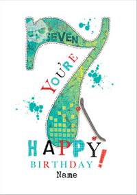 Tap to view Abacus - Seven Year Old Birthday Card Happy 7th Birthday