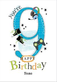 Tap to view Abacus - Nine Year Old Birthday Card Game Boy