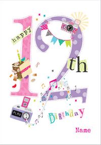 Tap to view Abacus - Twelve Year Old Birthday Card Birthday Party 12 Today