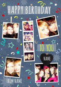 Tap to view Multi Photo Upload - Birthday Card Polaroid Snaps