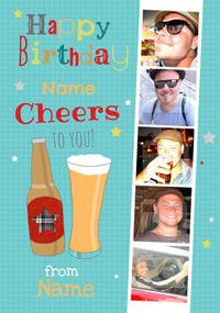 Tap to view Multi Photo Upload - Birthday Card Cheers to You!