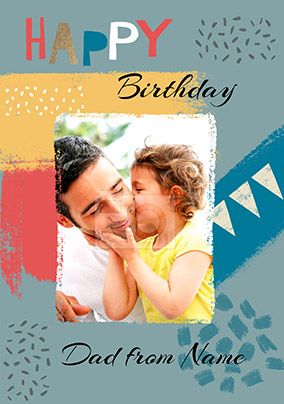 Happy Birthday Dad Pattern Photo Card