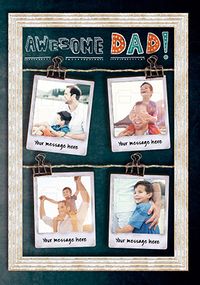 Tap to view Awesome Dad Multi Photo Birthday Card