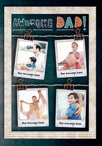 Awesome Dad Multi Photo Birthday Card