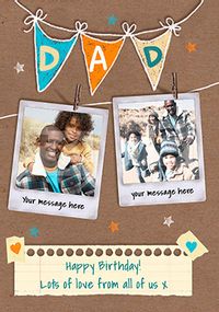 Dad Bunting Photo Birthday Card