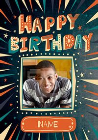 Tap to view Happy Birthday Pattern Photo Birthday Card