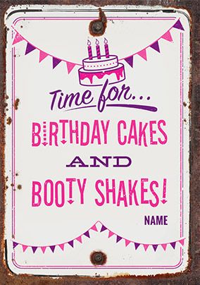 Birthday Cakes & Booty Shakes Birthday Card