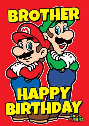 Super Mario - Birthday Card Super Brother | Funky Pigeon