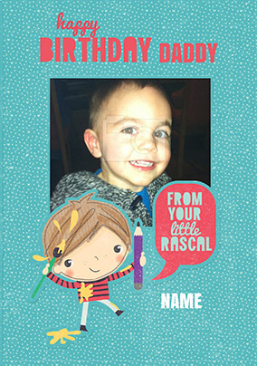 Doodle Pops - Daddy Birthday Card From Your Little Rascal