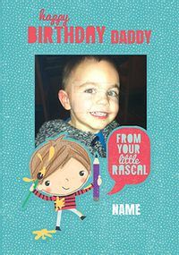Tap to view Doodle Pops - Daddy Birthday Card From Your Little Rascal