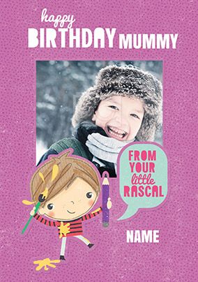 Doodle Pops - Mummy Birthday Card From Your Little Rascal