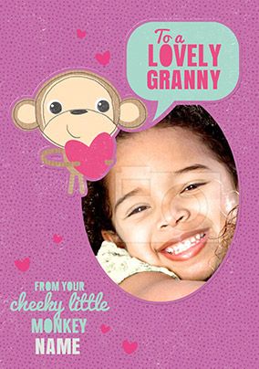 Doodle Pops - Granny Birthday Card From Your Cheeky Monkey