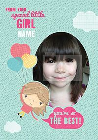 Tap to view Doodle Pops - Birthday Card Photo Upload Special Little Girl