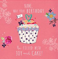 Fabrics - Birthday Card Joy And Cake!