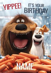Secret Life of Pets Birthday Card - Sausages