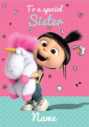 Despicable Me Special Sister Personalised Birthday Card