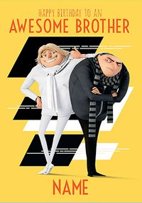 Tap to view Despicable Me Awesome Brother Personalised Card