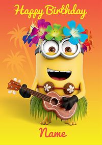 Tap to view Despicable Me Hula Personalised Birthday Card