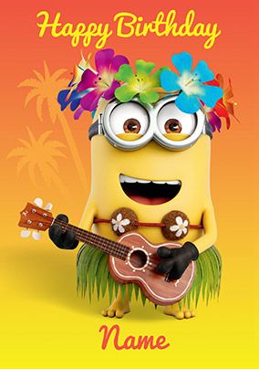 Despicable Me Hula Personalised Birthday Card