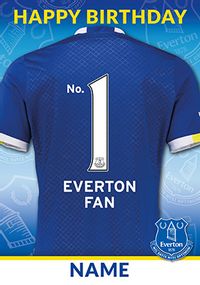 Everton Football Club Birthday Card - No 1 Shirt