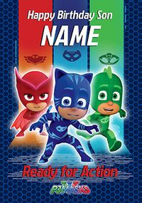Tap to view PJ Masks Son Personalised Birthday Card