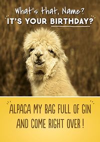 Alpaca My Bags Birthday Card