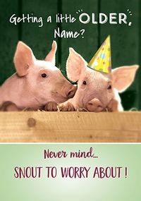Snout To Worry About Personalised Card