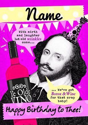 Botox & Wine Personalised Birthday Card