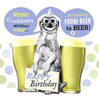 From Beer To Beer Personalised Birthday Card - Punny Farm