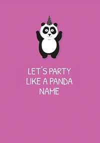 Party Like A Panda Personalised Card