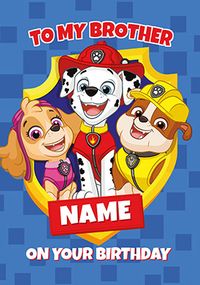 Tap to view Paw Patrol - Brother Personalised Card
