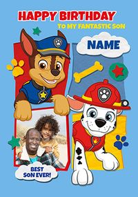 Tap to view Paw Patrol - Son Photo Birthday Card