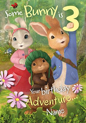 Peter Rabbit 3rd Birthday Personalised Card