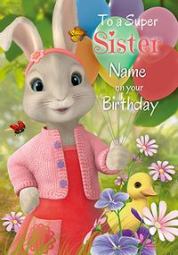 Peter Rabbit Sister Personalised Birthday Card
