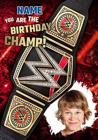 Tap to view WWE Birthday Champ Photo Upload Personalised Card