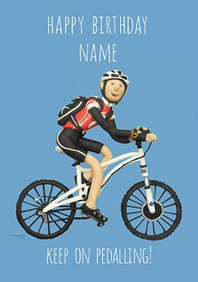 Cycling Bike Personalised Birthday Greetings Card