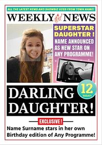 Tap to view Spoof Newspaper Daughter Personalised Birthday Card