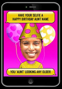 Tap to view Selfie Aunt Photo Birthday Card