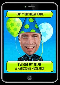 Husband Selfie Photo Birthday Card