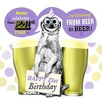 21 - Grinning From Beer To Beer Personalised Card