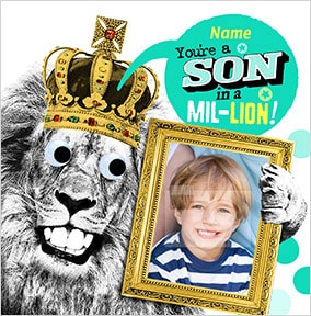 One in a Mil-Lion Son Photo upload Birthday Card