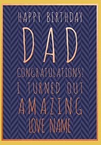 Dad Congratulations Personalised Birthday Card