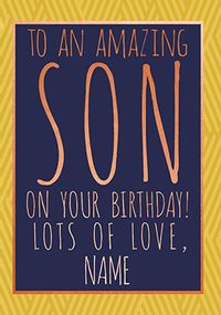 Tap to view Amazing Son On Your Birthday Personalised Card