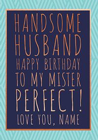 Handsome Husband Personalised Birthday Card