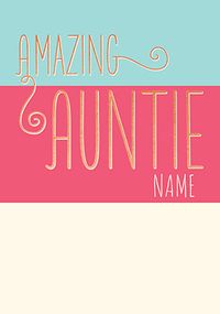 Amazing Auntie Personalised Card
